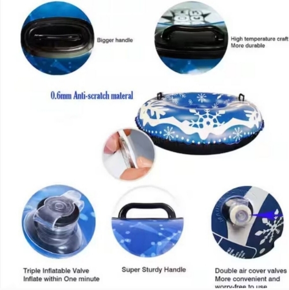 Zoombros  48 in. Inflatable Wear-Resistant Antifreeze Snow Tube with Han… - Picture 4 of 8